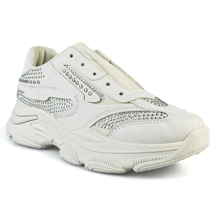 Studded White Injection Molded Shoes