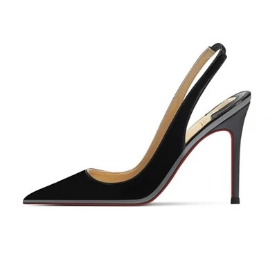 Lakinės odos plius dydžio Slingback siurbliai